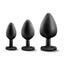 California Exotics Luxe Bling Anal Plugs Training Kit Black With Rainbow Gems