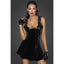 Noir Handmade Short PVC Dress With Frilled Shoulder Straps Black Noir Handmade