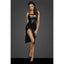 Noir Handmade Womens Power Wetlook Midi Dress With Front Zipper Black Noir Handmade