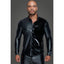 Noir Powerwetlook PVC Long Sleeved Shirt With Button Placket Noir