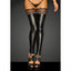 Noir Handmade Power Wetlook Womens Stockings With Siliconed Lace Noir Handmade