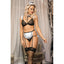 Showtime Maid For Pleasure Headpiece Bra Garter G String & Stocking Set 5 Piece One Size Showtime