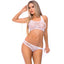 Pink Lipstick Festival Flirt 2 Piece Sexy Bra and Panty Set White Pink Lipstick