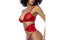 Mapale 3 Piece Bra, Panties and Flexible Corset Set Red