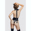Glossy Kitti BDSM Play Wetlook Bodysuit and Cat Ears Black
