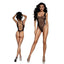 DreamGirl Sheer Mesh Rhinestone Teddy Black One Size Dreamgirl
