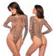 Mapale Mesh Long Sleeve Leopard Bodysuit One Size Mapale