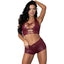 Exposed Lingerie Thalia Burgundy Tease Two Piece Set