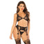 Leg Avenue Bra Top String & Garter Belt Stockings One Size