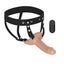 Passion Play USB Rechargeable Vibrating Realistic Hollow Strap On With Wireless Remote Flesh