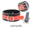 House Of Dasein Sexy Leather Bondage Collar Lead Chain Dog Roleplay Puppy Pet Play B-D-S-M - Red - Lock Buckle