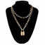 House Of Dasein Chain Padlock Necklace Bdsm Symbolic Jewellery Gift For Submissive - Gold - Medium Lock