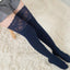 House Of Dasein Lace Over Knee Stockings Thigh Highs For Skirts Dresses Fashion - Navy Blue