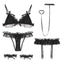 House Of Dasein Ruffled Lingerie Set - Black
