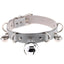 House Of Dasein Pleather Cat Bell Collar Kitten Play Leather Bondage Bdsm - White