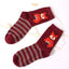 House Of Dasein Snowy Little Fox Socks - Red Fox Stripes