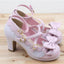 House Of Dasein Cute Lolita Buckle Heel Bow Cosplay Shoes - Black - 9.5 - Type 2