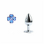 House Of Dasein Blue Flower Stainless Steel Metal Anal Crystal Butt Plug Vibrator Set Bdsm - Blue - S - Plug (No Vibrator)