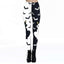 House Of Dasein Cat Bat Printed Leggings Gothic Black White Pants Women - Black - Xl