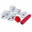 House Of Dasein Red Rose Anal Flower Stainless Steel Metal Butt Plug Three Sizes Mini Vibrator Set - Red