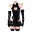 House Of Dasein Female Kazuho Cosplay Haneyama Sexy Lingerie Gloves Black Jumpsuit Costume Outfit Halloween Carnival Party Fantasia Suit - Black - S