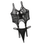 House Of Dasein Sexy Hollowed Out Fishing Net Bra See Through Erotic Lingerie Underwear - Black - L