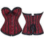 House Of Dasein Fishbone Bow Tight Chest Binder Bustier For Gothic Dress Women 10 Ruffled Lace Victorian Corset Top Purple Medium - Red - M