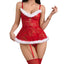 House Of Dasein Christmas Uniform Strap Perspective Lace Sexy Underwear - Xl