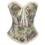 House Of Dasein Floral Lace Trim Overbust Corset Women 1920S Retro Bustier With Boning And Front Busk Closure 525 Small - Xl