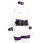 Adjustable PU Leather Bondage Restraint Set - Collar, Waist Belt, Hand & Leg Cuffs with Connectors(purple)