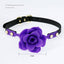 Silicone Rose Ball Gag with Adjustable PU Leather Strap - Playful Adult Novelty(purple)