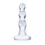 Glas Triple Play Beaded Glass Butt Plug Clear 4 Inch