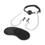 Lux Fetish Breathable Ball Gag With Nipple Chain Black