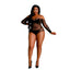 Moonlight Lingerie Black Off the Shoulder Sparkle Body Plus Size Moonlight Lingerie