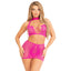 Leg Avenue Halter Crop Top & Mini Skirt Pink Leg Avenue