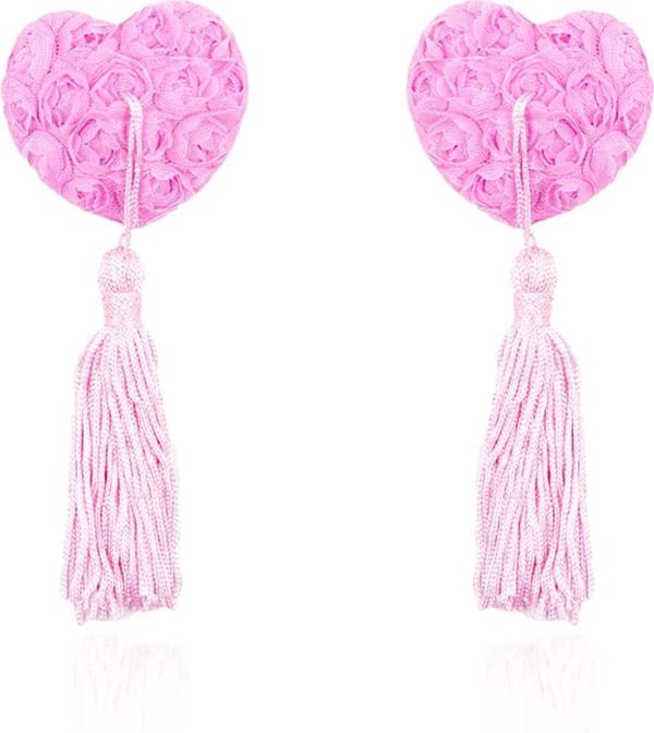 Luxury Self Adhesive Heart Nipple Tassels Pink 2 Piece LOVVA