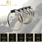 House of Dasein Stainless Steel Cock Ring Set 5 Piece Silver House of Dasein