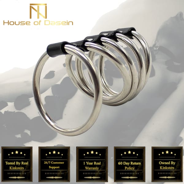 House of Dasein Stainless Steel Cock Ring Set 5 Piece Silver House of Dasein