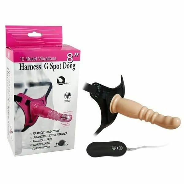 House of Dasein Harness G Spot Strap On Vibrator Kit Flesh 8 Inch Secondary image