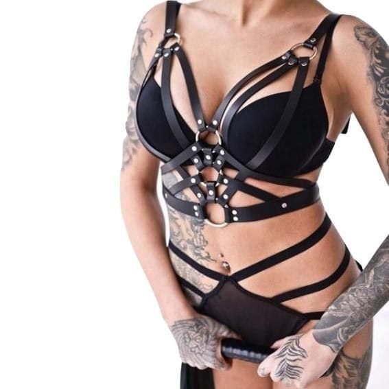 House Of Dasein Triple Ring Body Harness Black House of Dasein