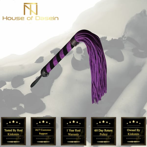 House of Dasein Genuine Leather Flogger Purple Secondary image