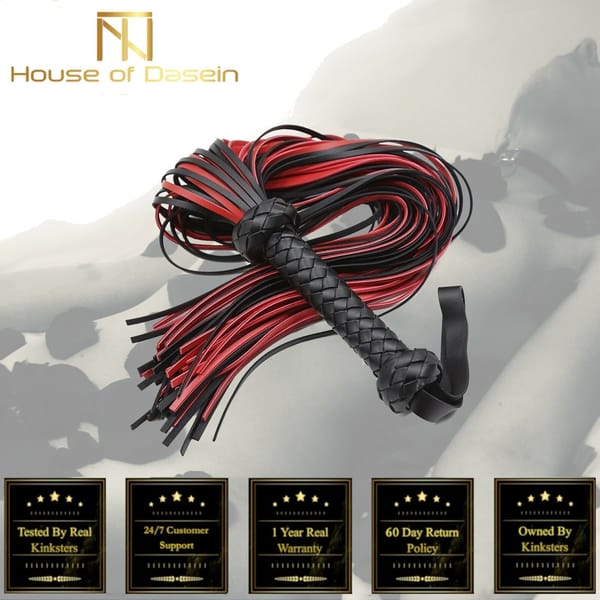 House of Dasein Flogger Spanking Whip Red Secondary image