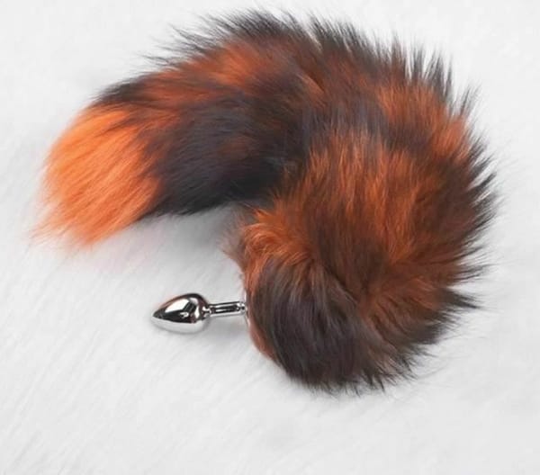 House of Dasein Faux Fur Fox Tail Anal Plug Orange Secondary image