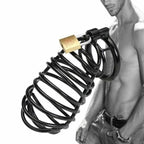 House of Dasein Lockable Stainless Steel Cock Ring 45 mm Black House of Dasein
