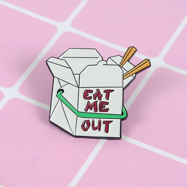 House Of Dasein Eat Me Out Pin Brooch White Secondary image