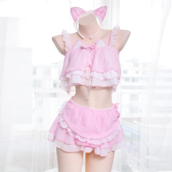 House Of Dasein Neko Maid Lingerie Set Pink Secondary image