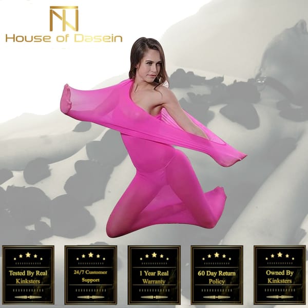 House Of Dasein Pink Full Body Silk Stocking House of Dasein