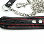 House of Dasein Genuine Leather Bondage Collar With Chain Black House of Dasein