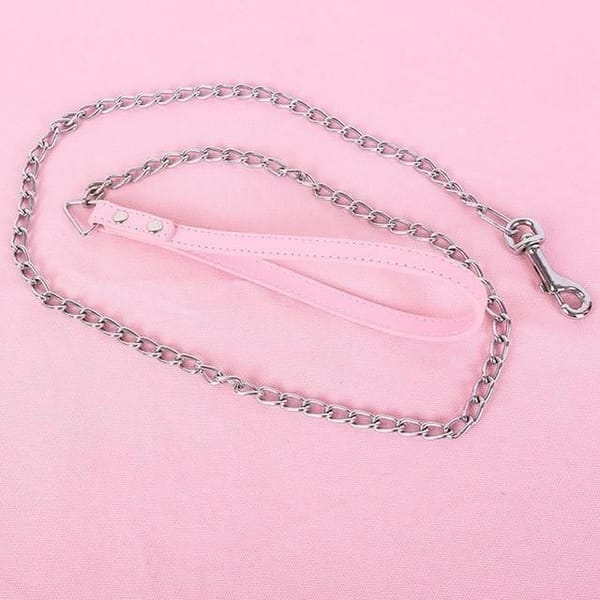 House Of Dasein Candy Bell Leash Collar BDSM Accessories Pink Chain Only Secondary image