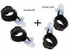 House Of Dasein Black Suction Cup Handcuffs Ankle Cuffs Shower Restraints BDSM Bondage Black Whole Set House of Dasein